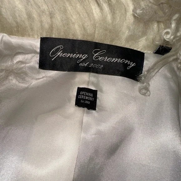 RARE OPENING CEREMONY Patchwork Shearling Jacket 100% Shearling Lamb Size medium - Picture 9 of 11